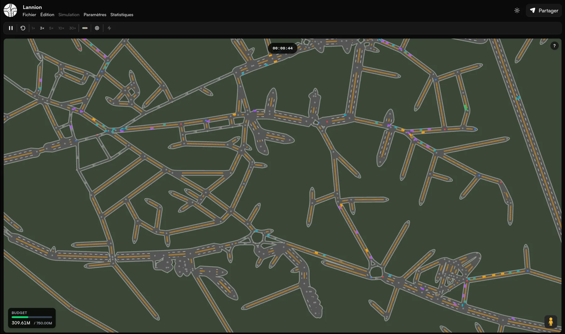 Simulation on the map of Lannion